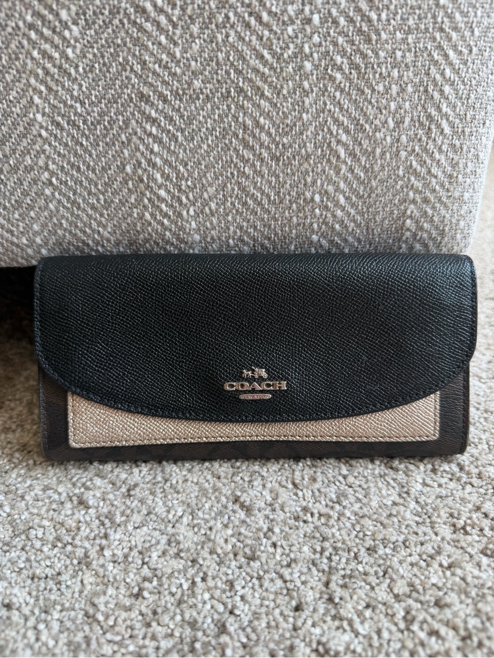 Coach Signature Canvas Slim Envelope Wallet – Black/Brown